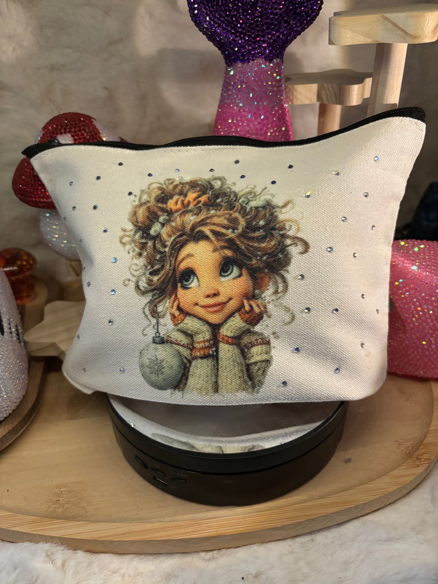 Pochette coton strassée