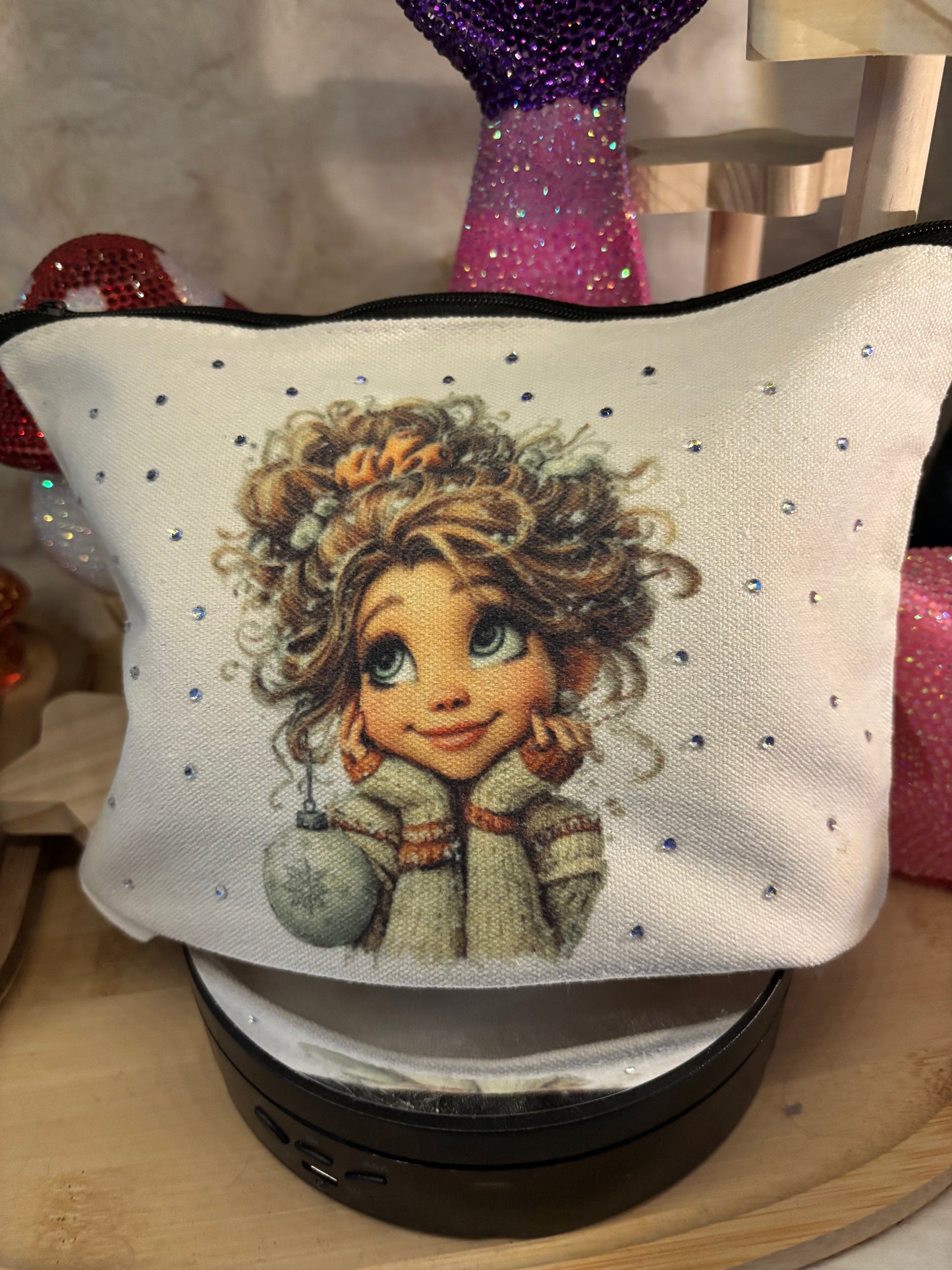 Pochette coton strassée