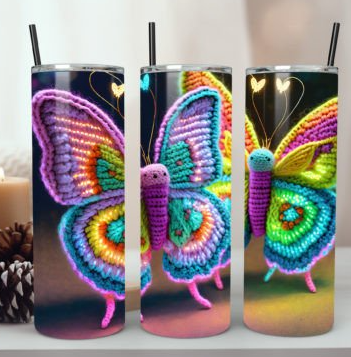 Tumbler papillon 🦋 crochet