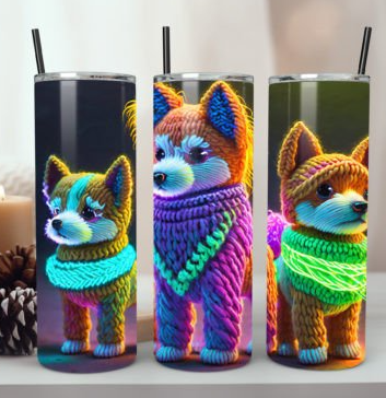Tumbler chien crochet