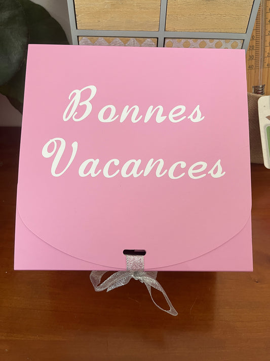 Box bonnes vacances, Joyeux anniversaire , Team de la mariée, bienvenue....